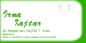 irma kajtar business card